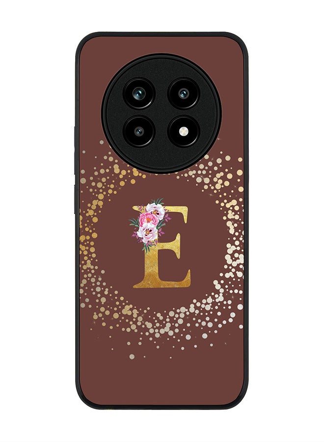 For Realme 13 Pro / 13 Pro+ Case,Slim fit Camera Protection, Shockproof Thin Phone cover  - Custom Monogram Floral - E  (Brown )